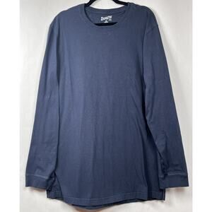 Duluth Trading Men's Size XL Navy Blue Long Sleeve Crew Neck Slim Fit Longtail T